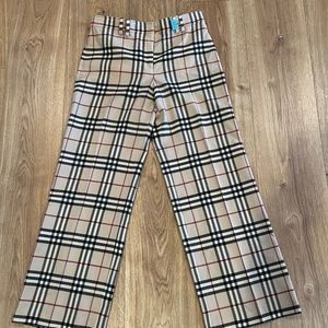 Classic Nova Check Burberry Ladies Trousers Wool Size 4